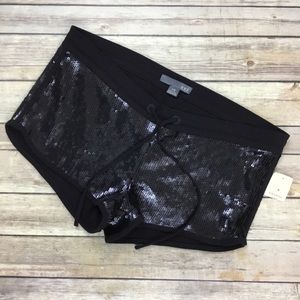 Forever 21 XXI Black Sequin Short Shorts L New